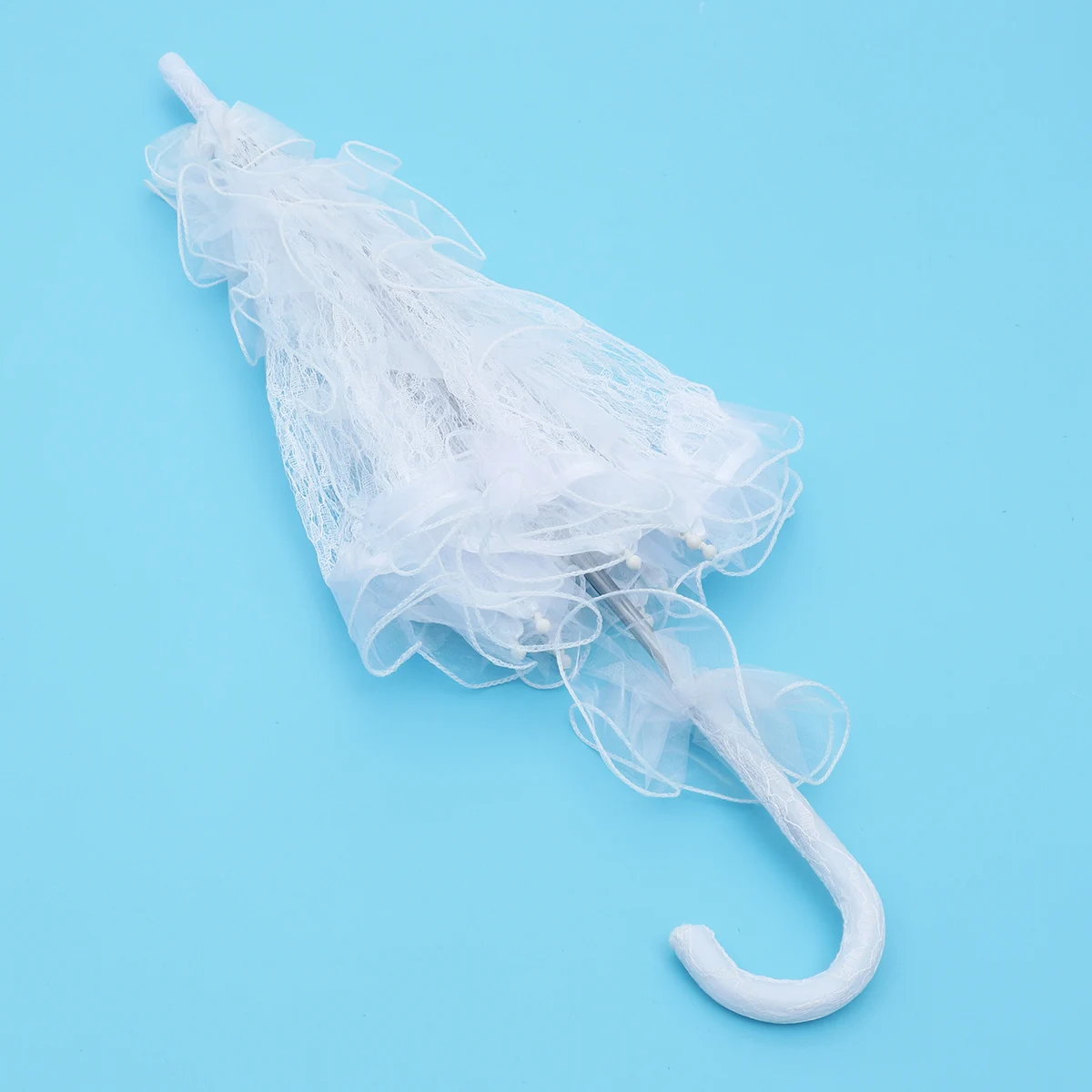 Wedding Umbrella Veil Bridal Shower Props Decorative Umbrellas for Parasol Sunshade Woman Parasols Lace