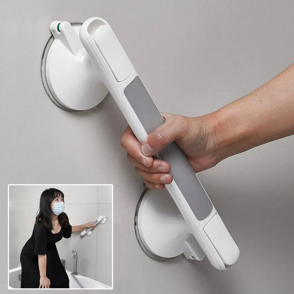 1Pc Durable Shower Rail Suction Heavy Duty Safety Suction Cup Waterproof TPR Bathroom Grab Bars for Elderly in Showers Bathtubs