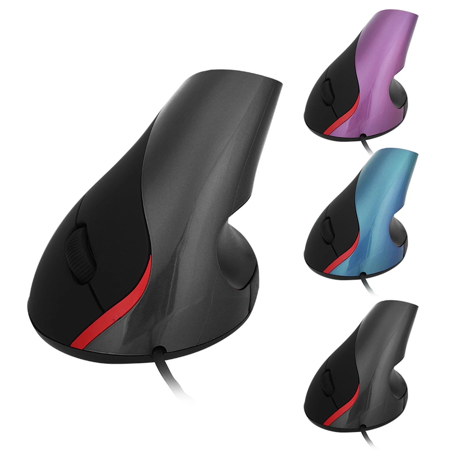 USB Vertical Wired Mouse 1600DPI Ergonomic Design Wrist Rest Gaming For PC Laptop