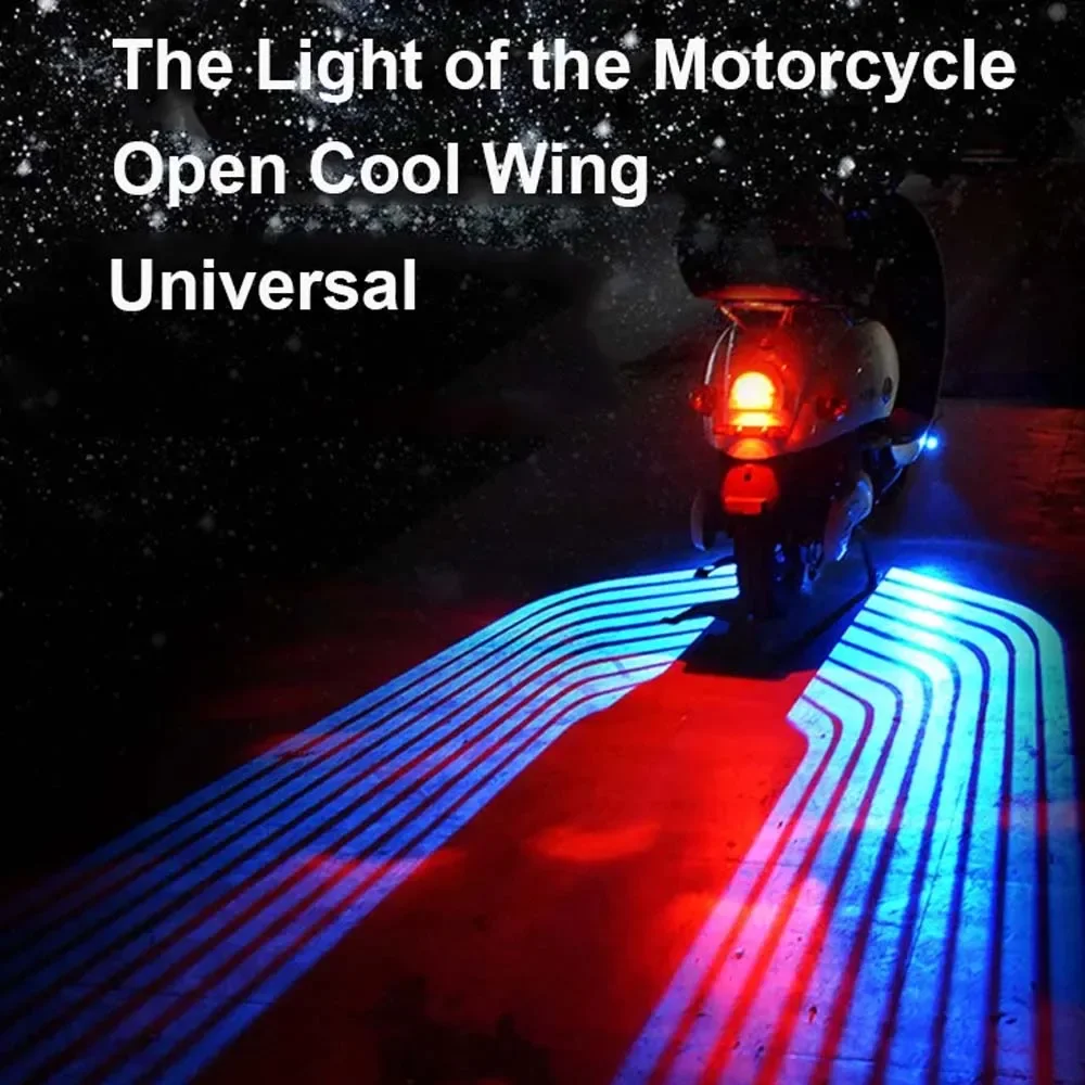 

12V Motorcycle Angel Wings LED Welcome Lights Motor Door Courtesy Projector Light Puddle Motor Decorative Light Universal