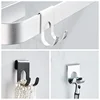 1PCS Aluminum Hook Shower Glass Door Hook Free Hole Towel Rack Hanger Key Organizer Plug Shaver Holder Rack Hooks for Hanging 3