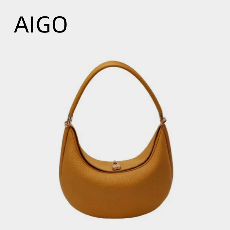 

AIGO Half Moon Bag New Women's Personality Design Casual Shoulder Bag Fashion Armpit Carry On Armpit Bag Handbag for Women Bolas