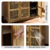 4 Tier Bamboo Shoe Storage Cabinet Wooden Shoes Rack with 3 Hollow Doors 5