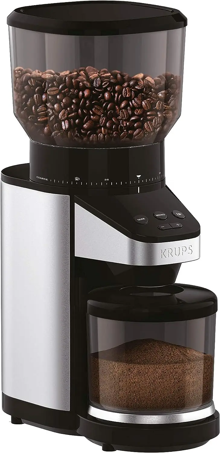 

offee Grinder with Scale, 39 Grind Settings, Large 14 oz Capacity, intuitive Interface, Black