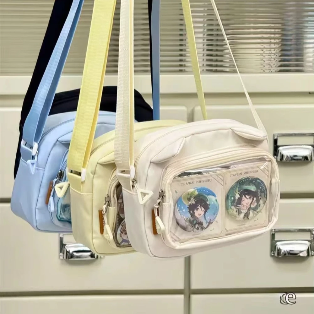 Japanese Harajuku Cute Girls Y2K Transparent Cartoon Ita Bag Ulzzang Doll Bag Versatile Crossbody Bag Casual Mobile Phone Сумка