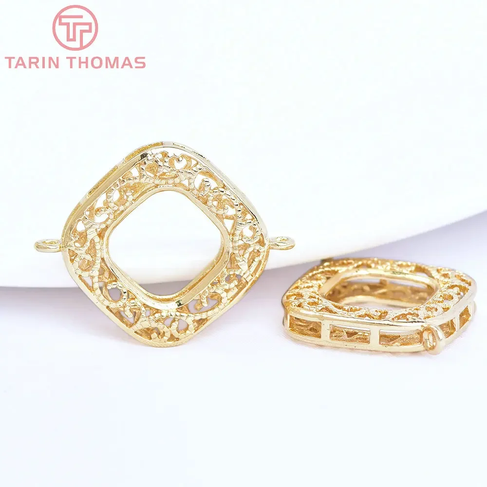 

(604)6 шт. 20x26 мм позолоченные латунные подвески с алмазным соединением 24K позолоченные высококачественные ювелирные аксессуары