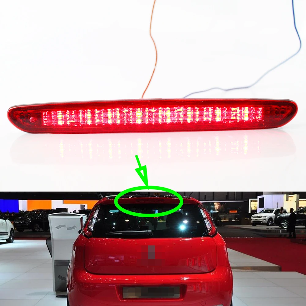 

Additional Brake Lights For Fiat Punto 2012~2019 Trunk Third Light Car Brake Stop lamp Rear High Level Stop Light