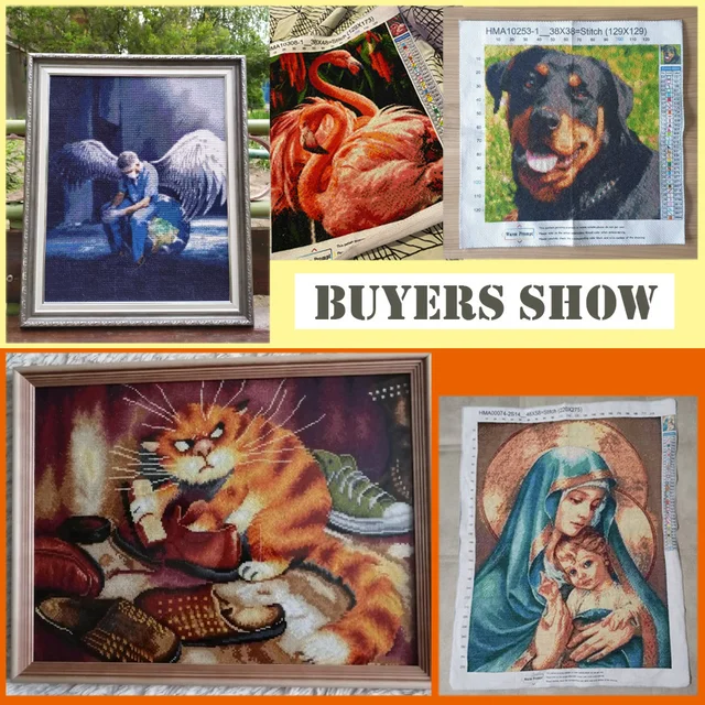 Animal Cute Printed Canvas Cross-Stitch Embroidery Kit