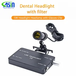 5W Headlight Headlamp with Glasses Clip for Dental Loupe Dental Lab Medical Loupe Dental Magnifier