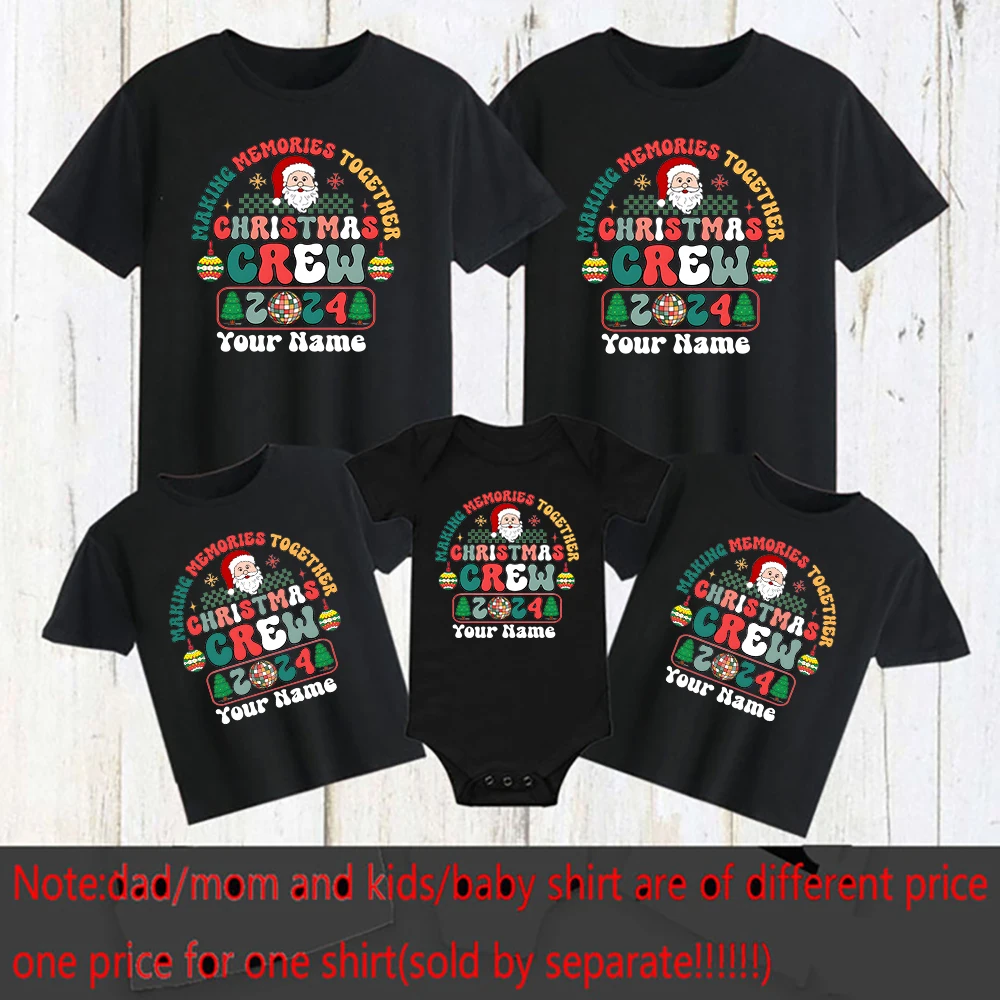 thumbnail image 1 of Camisetas personalizadas para crear recuerdos navideños juntos, camisetas personalizadas con nombre de equipo navideño juntos, atuendos para fiestas navideñas familiares, 1 of 5