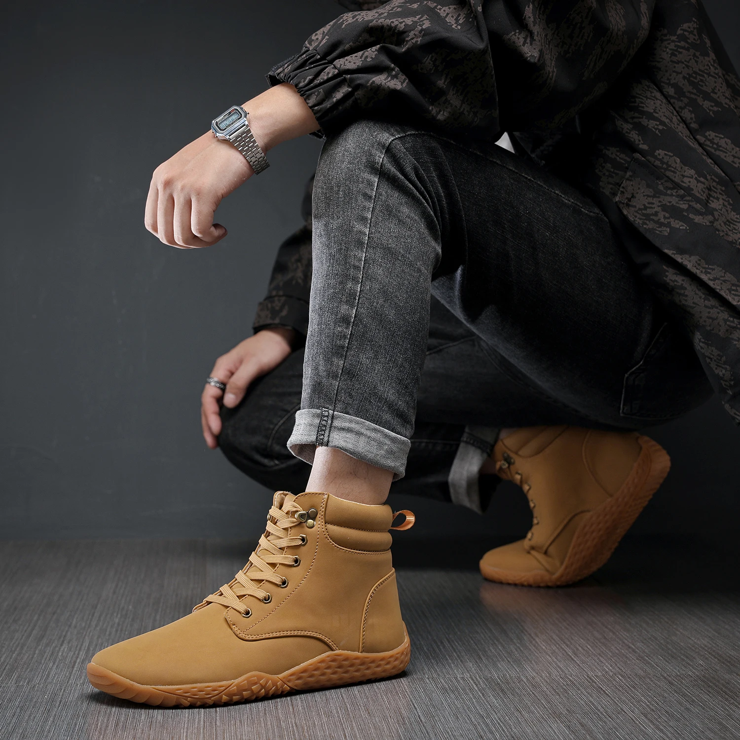 Waterproof Wide Toe Box Platform Walking Boots - Warm Winter Snow Footwear for Hiking - Barefoot Style for All Genders