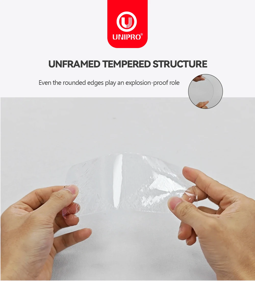 UNIPRO 3D Large Arc Borderless 0.4mm Corning HD Tempered Glass for iPhone 17 16 15 14 13 12 Pro Max Plus 17 Air Screen Protector