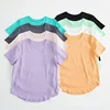 Lemon Class Fit Crew Neck T-Shirt Hip Length Short Sleeve Sweat-wicking Yoga Shirts Breathable Running Soild Tops Quick-drying 1