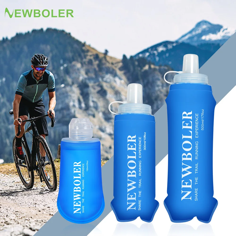 Outdoor TPU Foldable Silicone Bite Size Water Bottle 150/300/500ml Running Camping Hiking Travel Practical Water Bottle