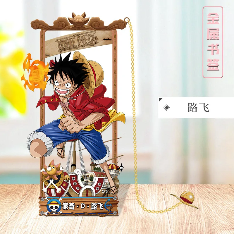 ONE PIECE Metal Bookmarks with Various Cartoon Characters for Cosplay Fans one piece anime figure