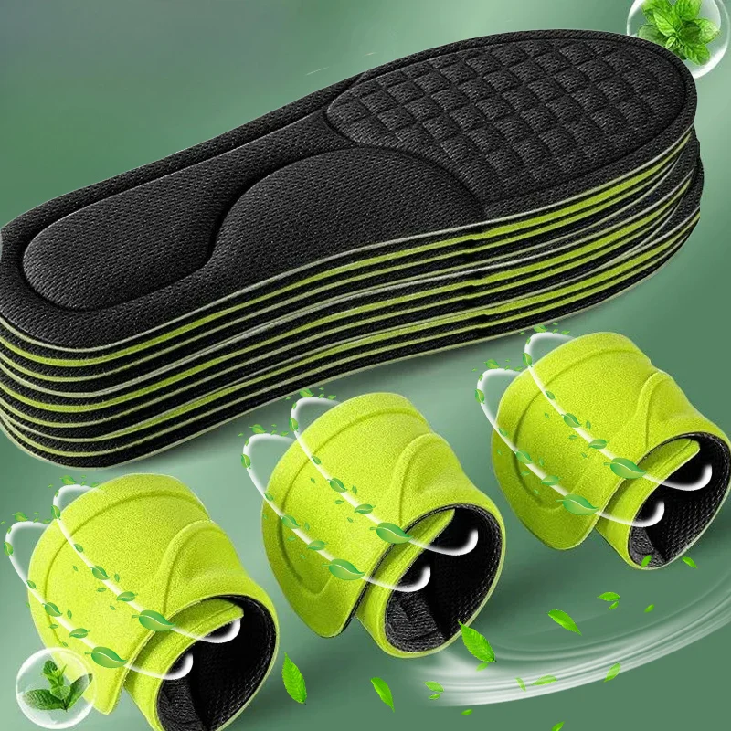 2/16Pcs Unisex Memory Foam Orthopedic Insoles Men New Absorb-Sweat Massage Sneakers Insole Soft Antibacterial Shoe Accessories Orthopedic Insoles