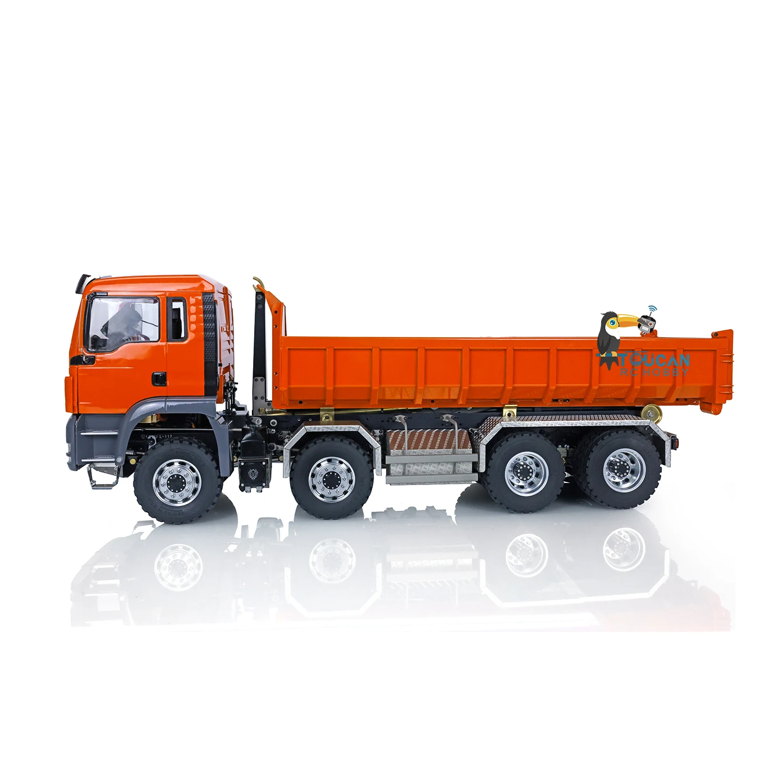 LESU 1/14 Hydraulic Metal Dumper Trucks 8*8 RC TGS Roll On/Off Tipper Servo Painted Model Dump Car Toys AS Christmas Present 6