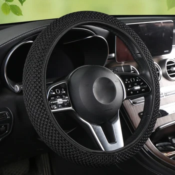 Coprivolante per auto 3D Large Mesh traspirante senza anello interno copertura elastica della maniglia per treccia 37-38.5 CM sul volante