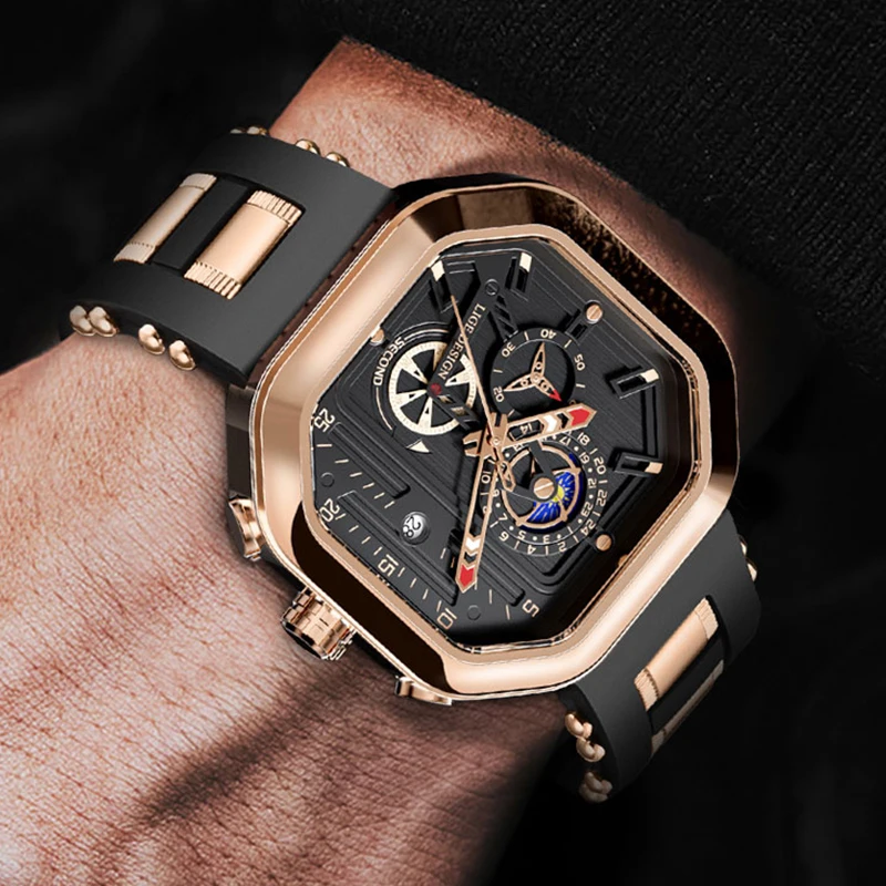 LIGE Men Watches for Men Date Quartz  Luxury Military Big Casual Sport Wrist Watch Man Clock Fashion Chronograph Wristwatch