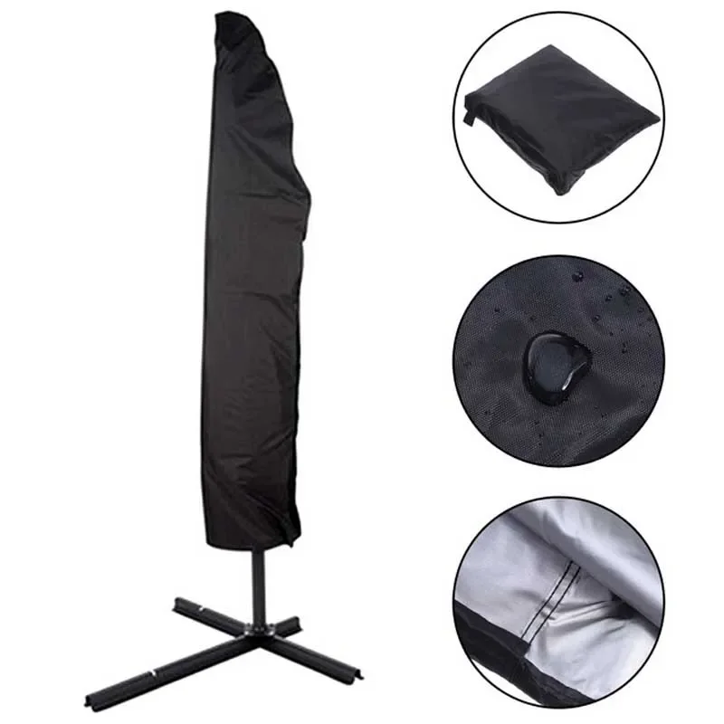 Umbrella Cover Outdoor Umbrella Cover Patio Parasol Waterproof Umbrella Cover Drawstring Dust Protective Case Cantilever Mat