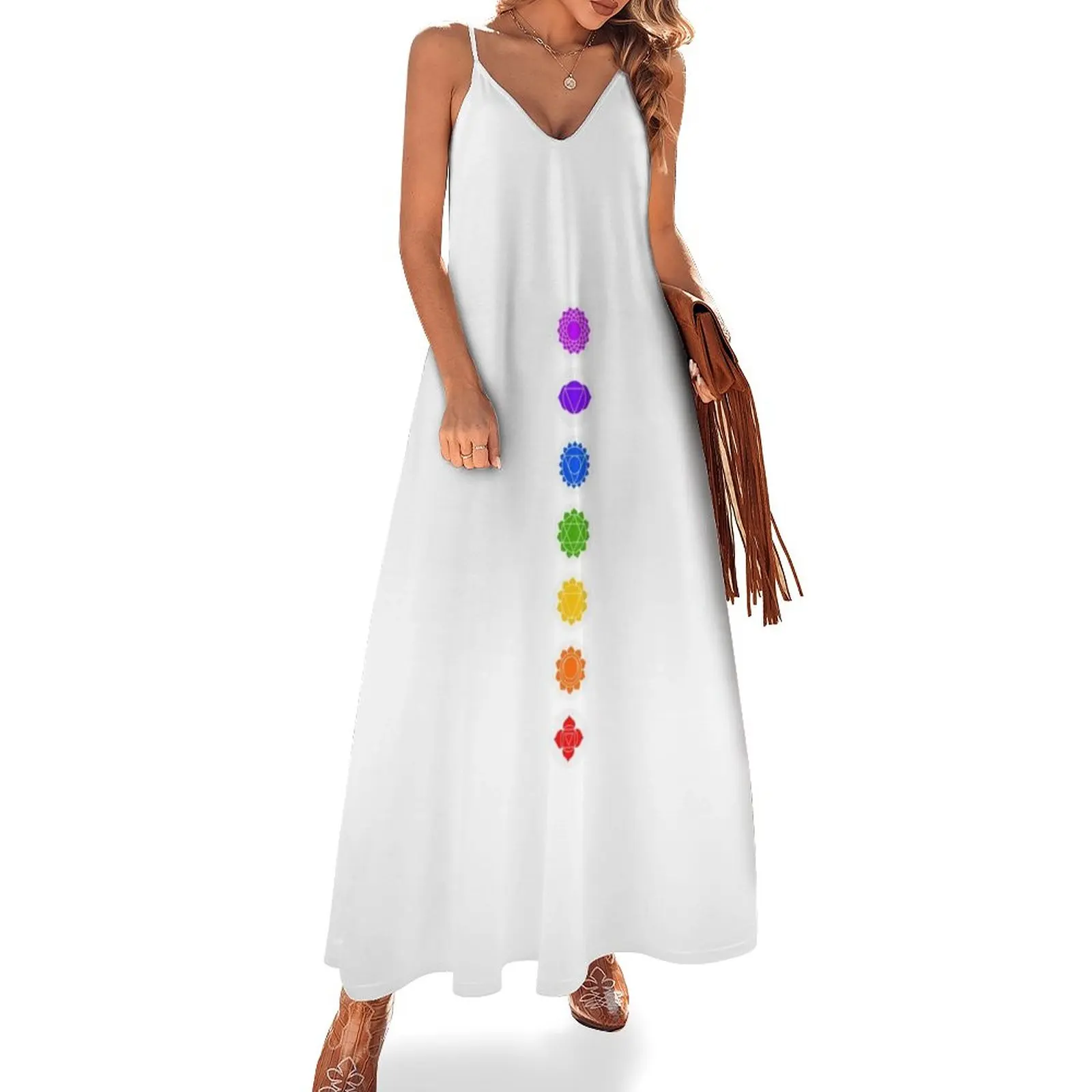 

Reiki Seven Chakra Sleeveless Dress summer dress daily Woman dresses elegant chic wedding evening dresses