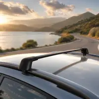 Universal Car Roof Rack Crossbars, Lightweight Premium Aluminum Material, 90 KG Max Load Capacity, Adjustable Design For Roof Beam Inner Distance 104–110 Cm, Secure Cargo Loading Function, Auto Roof Accessory For Vehicles With Gapped Raised Side Rails 3