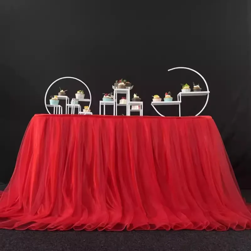 Tulle Table Skirt Tablecloth Tutu Table Skirts for Wedding Birthday Party Baby Shower Banquet Decoration Skirting