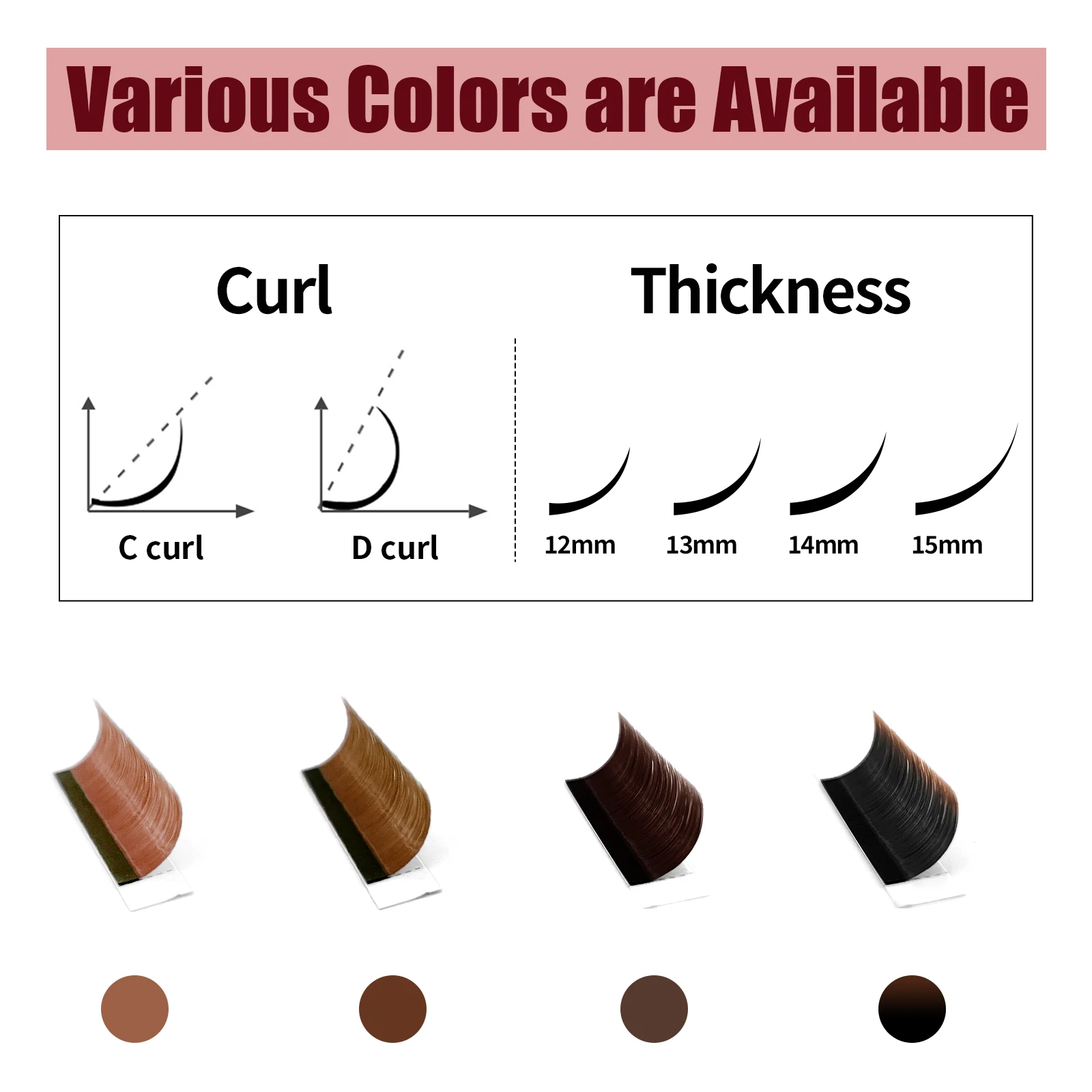 Description Picture 4 of itemAbonnie All Size Brown Classic Individual Eyelashes Russian Volume Lashes