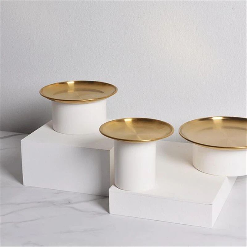 Cosmetics Keys Tray Fruit Plate Storage Box Desktop Sundries Tank with Metal Cover Pantry Organizer Snacks Dishes Home Decor 5