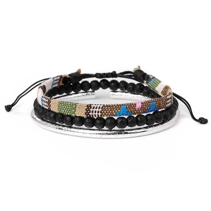 C·QUAN CHI Bracciale elastico con perline Tila fatto a mano per le donne Bracciale dell'amicizia impilabile fatto a mano casual 307A