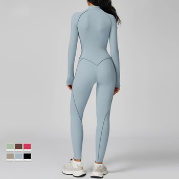 Alternative view of “Celeste” Curve Hugging Long Sleeve Activewear Jumpsuit