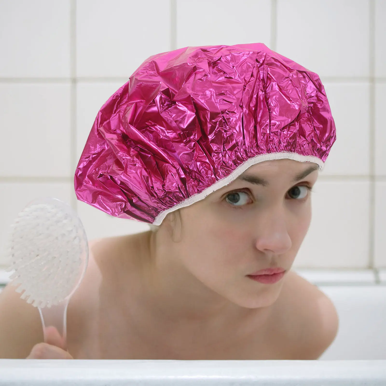 10Pcs 헤어 프로세싱 캡 알루미늄 호일 헤어 캡 딥 컨디셔닝 트리트먼트를 위한 재사용 가능한 열 보존 샤워 캡