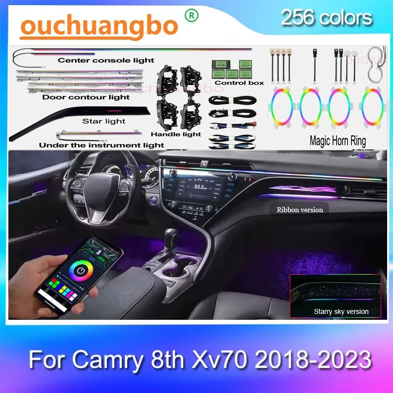 

Ouchuangbo LED Backlight For Camry 8th Xv70 2018-2023 Atmosphere Lamp Interior lighting Ambient Light Kit Ambiental