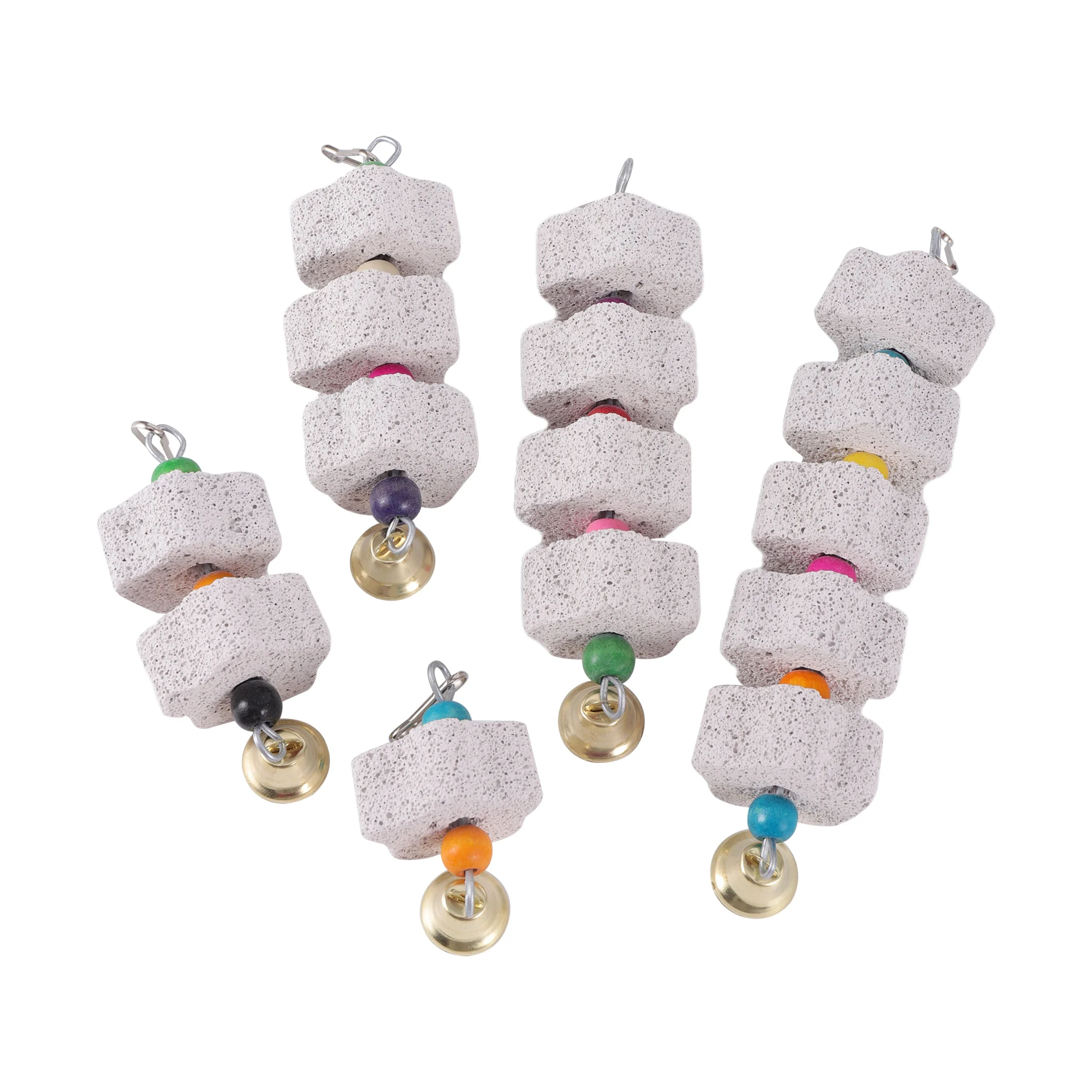 Stone Mineral for Ornament Parrot Pet Supplies Bird Cage Toy Grinding Stone Flower Shape Chew Bite Hang Style Parakeet Toy 1Pc parrot toy bird toy bird cage accessories