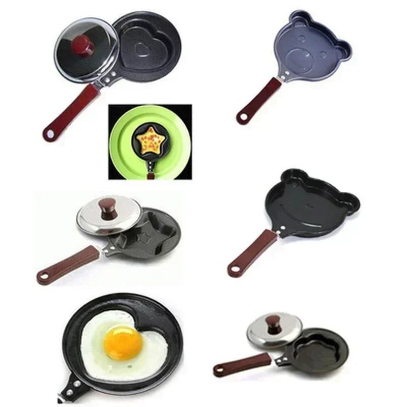Mini Omelette Kitchen Supplies Breakfast Love Pancake Pan Heart Shaped Omelette Pan Without Lid Cast Iron Black Items