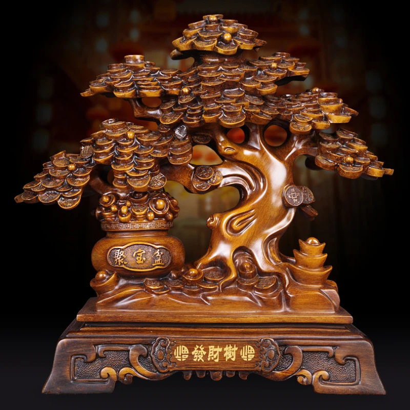 

Resin Wealth Tree Decoration Hotel Front Desk Decoration Housewarming Gift Chinese Style Feng Shui Home Decoration Figurines
