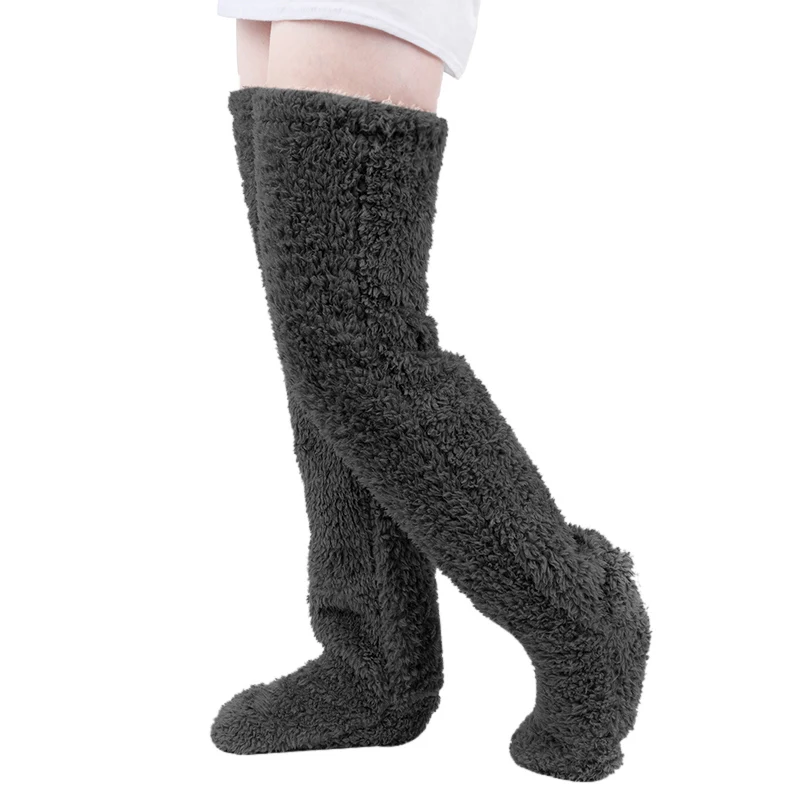

Thigh High Fuzzy Socks Over Knee Leg Warmers Socks Plush For Fits Most People