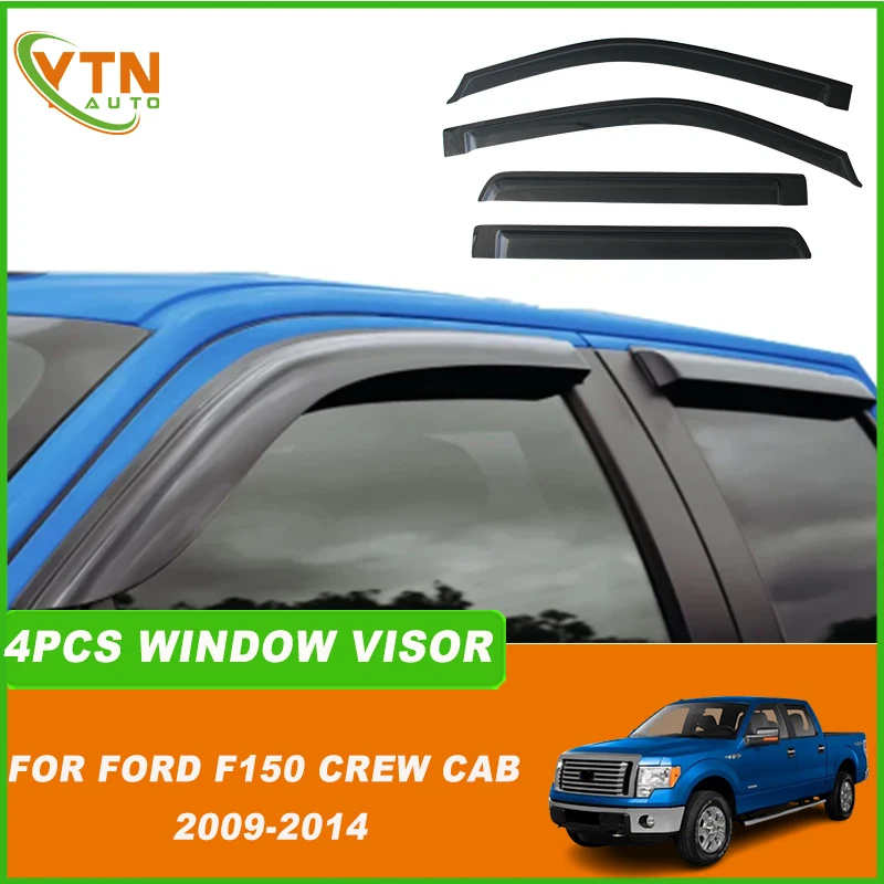 For Ford F150 Crew Cab Raptor 2009 2010 2011 2012 2013 2014 Window Visor Window Rain Guard Weathershield Sun Rain Guard