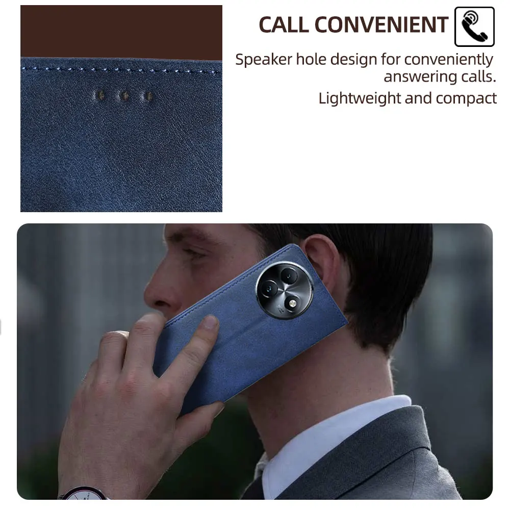 Luxurious Leather Wallet Phone Case with Magnetic Closure and Card Holder