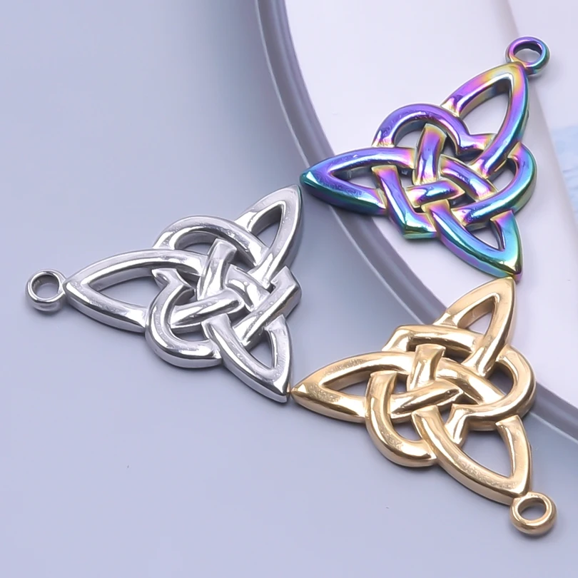 

3pcs Charms Celtic Knot Charm Stainless Steel Triquetra Symbol Pendants DIY Earrings Necklace Jewelry Making Findings Handmade