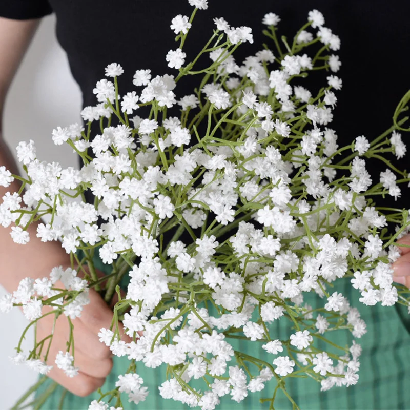 90Heads 52cm Babies Breath Artificial Flowers Plastic Gypsophila DIY Floral Bouquets Arrangement for Wedding Home Decoration wedding bouquets wedding flower decoration artificial gypsophila plants