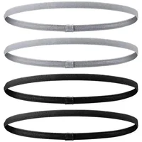 4 Pieces Solid Thicken Non-Slip Elastic Sports Outdoor Headbands Hair Headbands for Men Exercise Hair Bands Sweatbands for Women - Image 3