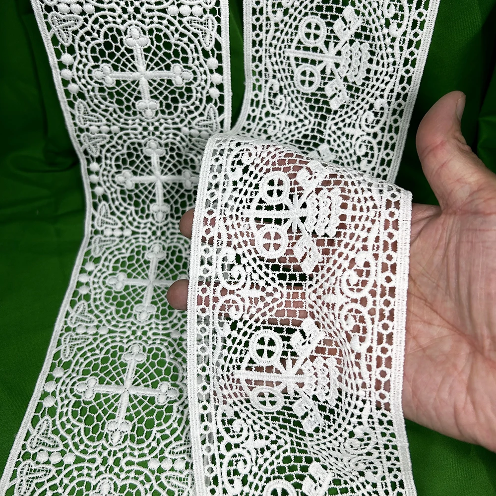 HWARM 10 야드 크로스 레이스 패브릭 바느질 DIY 수 놓은 여성 의류 테이블 러너 스커트 커튼 드레스 바느질 트림 액세서리