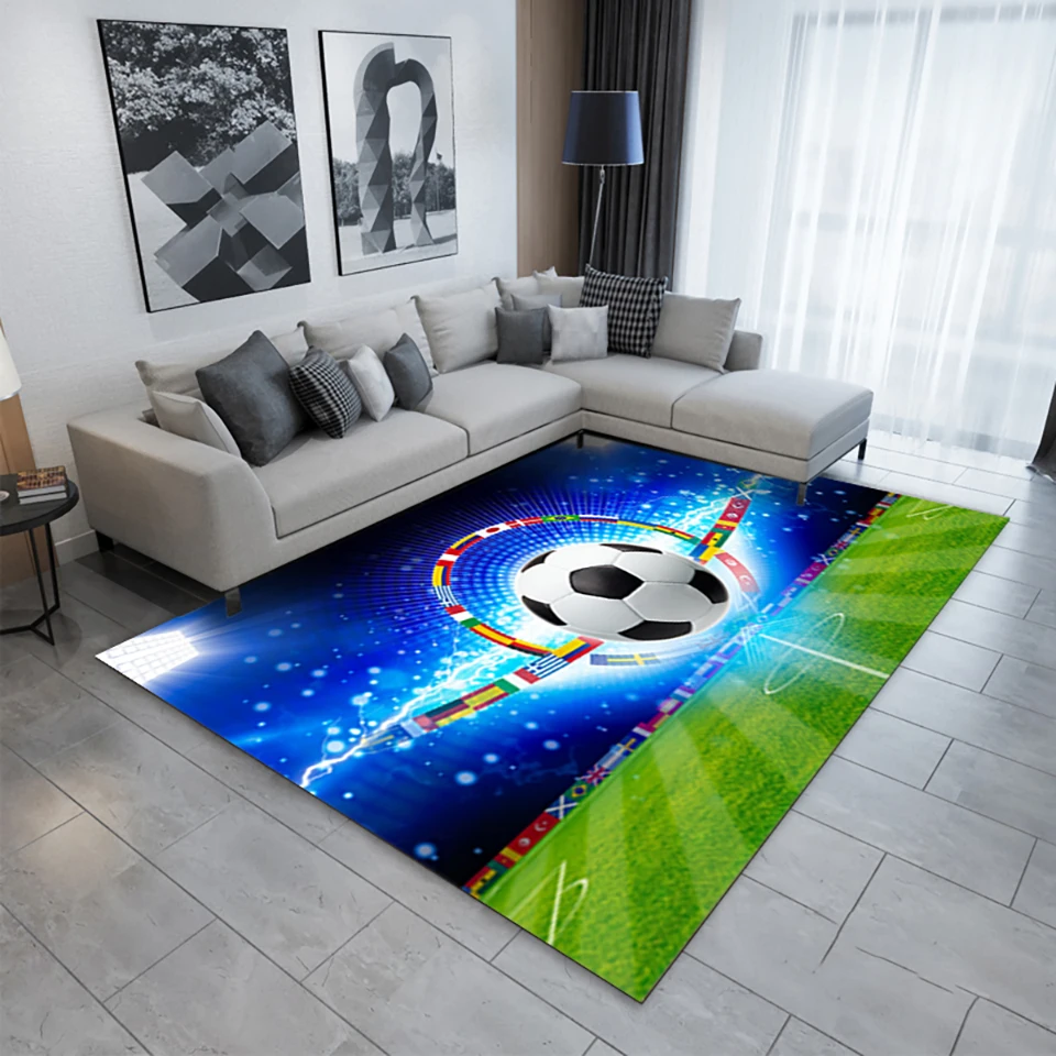  Alfombra de fútbol de 3 x 5 con temática deportiva para sala de  estar, para niños, con patrón de pelota de fútbol, alfombra decorativa para  mujeres, hombres, adolescentes, juegos competitivos, 