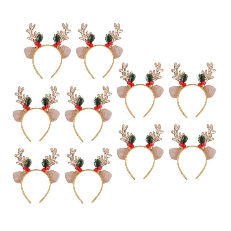 Durable Head Accessory Christmas Reindeer Antlers Headbands for Family Gathering