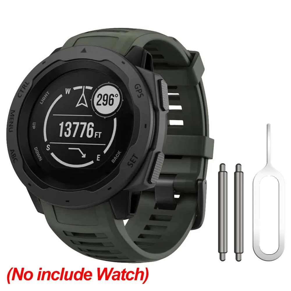 Elegant Soft Silicone Watch Band - Fashionable Replacement Wristband for Garmin Instinct Series