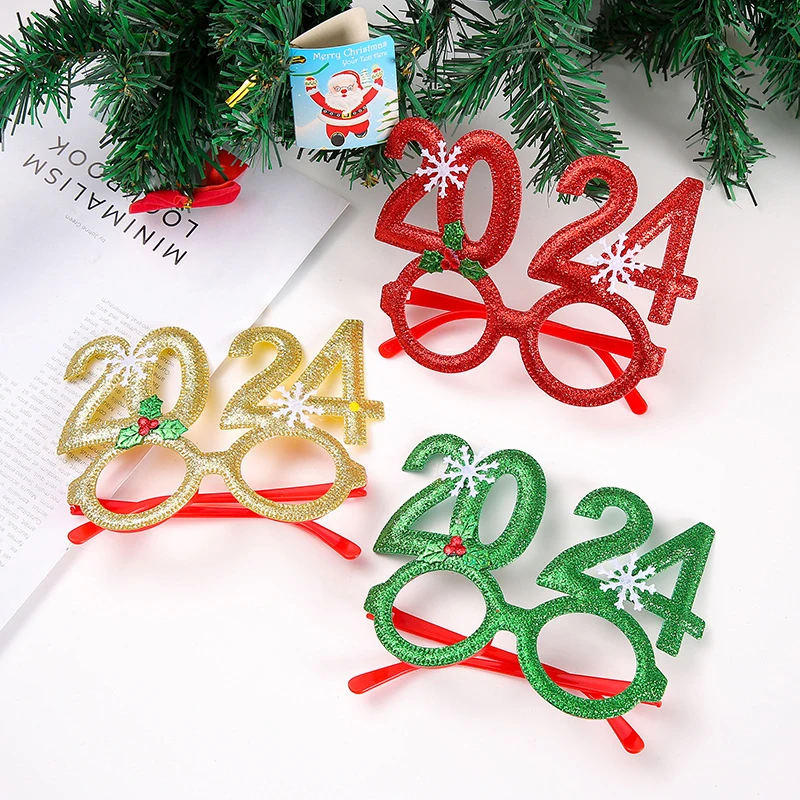 

2024 New Adult And Children's Gifts New Year Glasses Photography Studio Shooting Props Christmas Day Party And Party Supplies