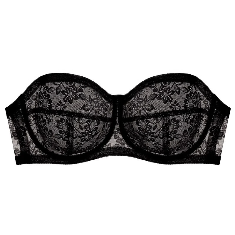 Mesh Thin Lace Transparent Bra Strapless Close-fitting Seamless Invisible Bra Anti-sagging Anti Slip Lingerie Underwear Gifts