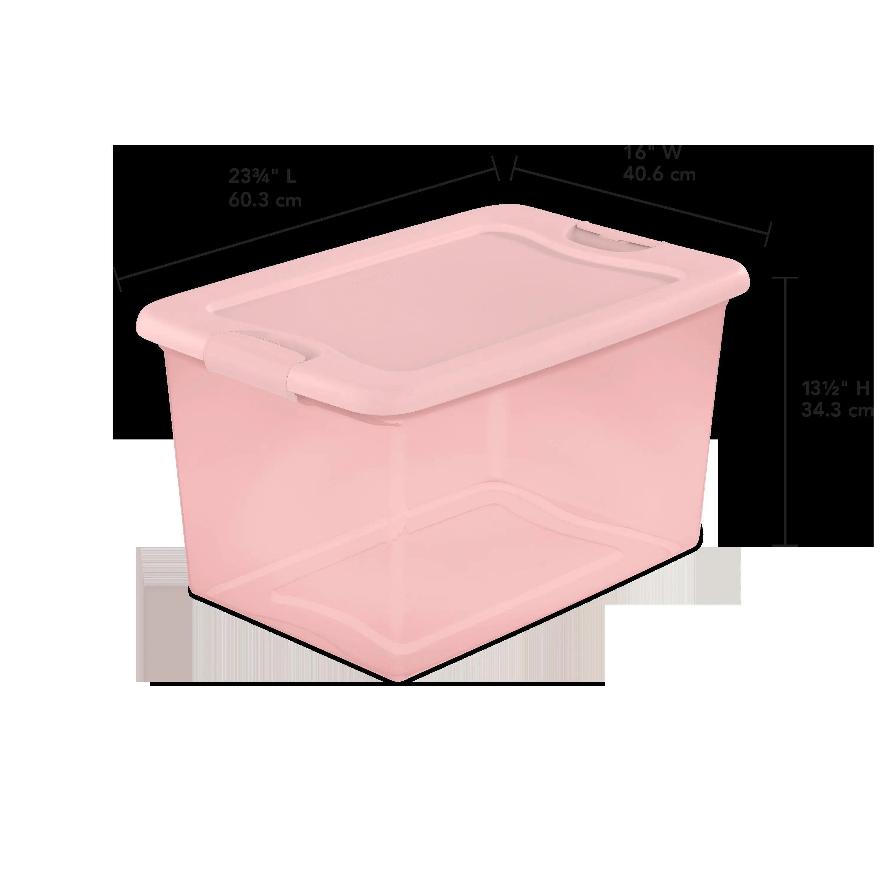 64 Qt. Latching Box Plastic, Blush Pink Tint, Set of 6 Storage Box -  AliExpress