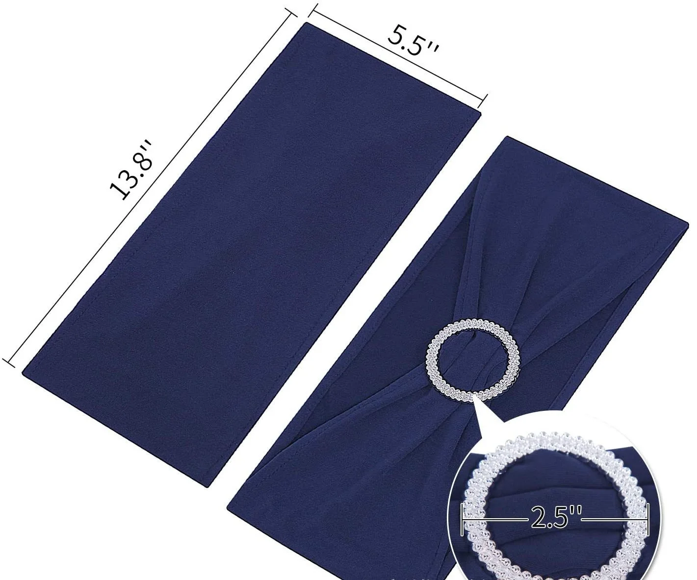 Description Picture 3 of itemSpandex Chair Sash With Round Buckles For All Wedding Band Stretch Bow Tie Birthday Party Hotel Show Decoration
